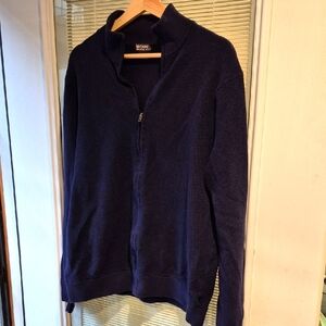 Michael Kors Zip-Up Men's Navy Blue Sweater Size XL